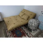 Sofá cama Orlando con funda fukuy y puff circular dunia
