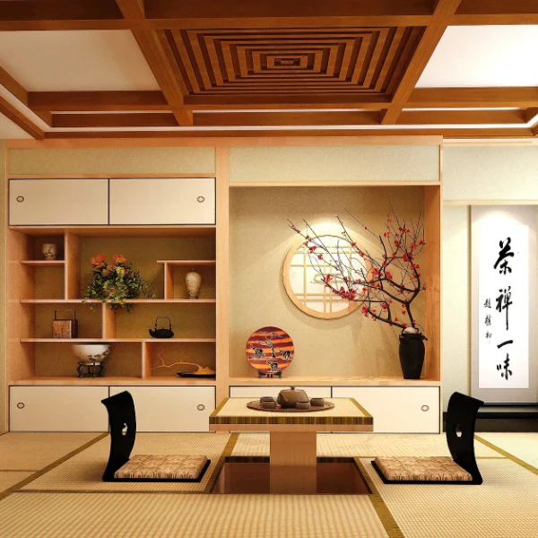 Habitación japonesa con sillas japonesa
